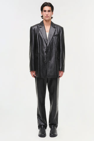 Laurent Leather Tuxedo Jacket