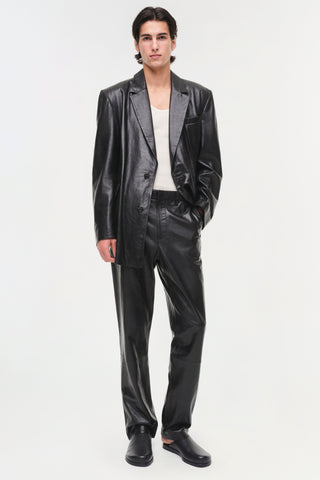 Laurent Leather Tuxedo Jacket