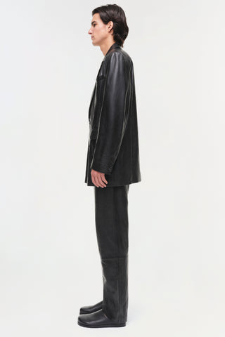 Laurent Leather Tuxedo Jacket