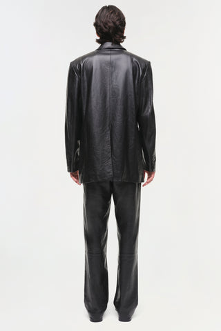 Laurent Leather Tuxedo Jacket