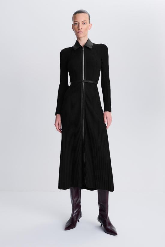 Ismelle Collared Knit Midi Dress
