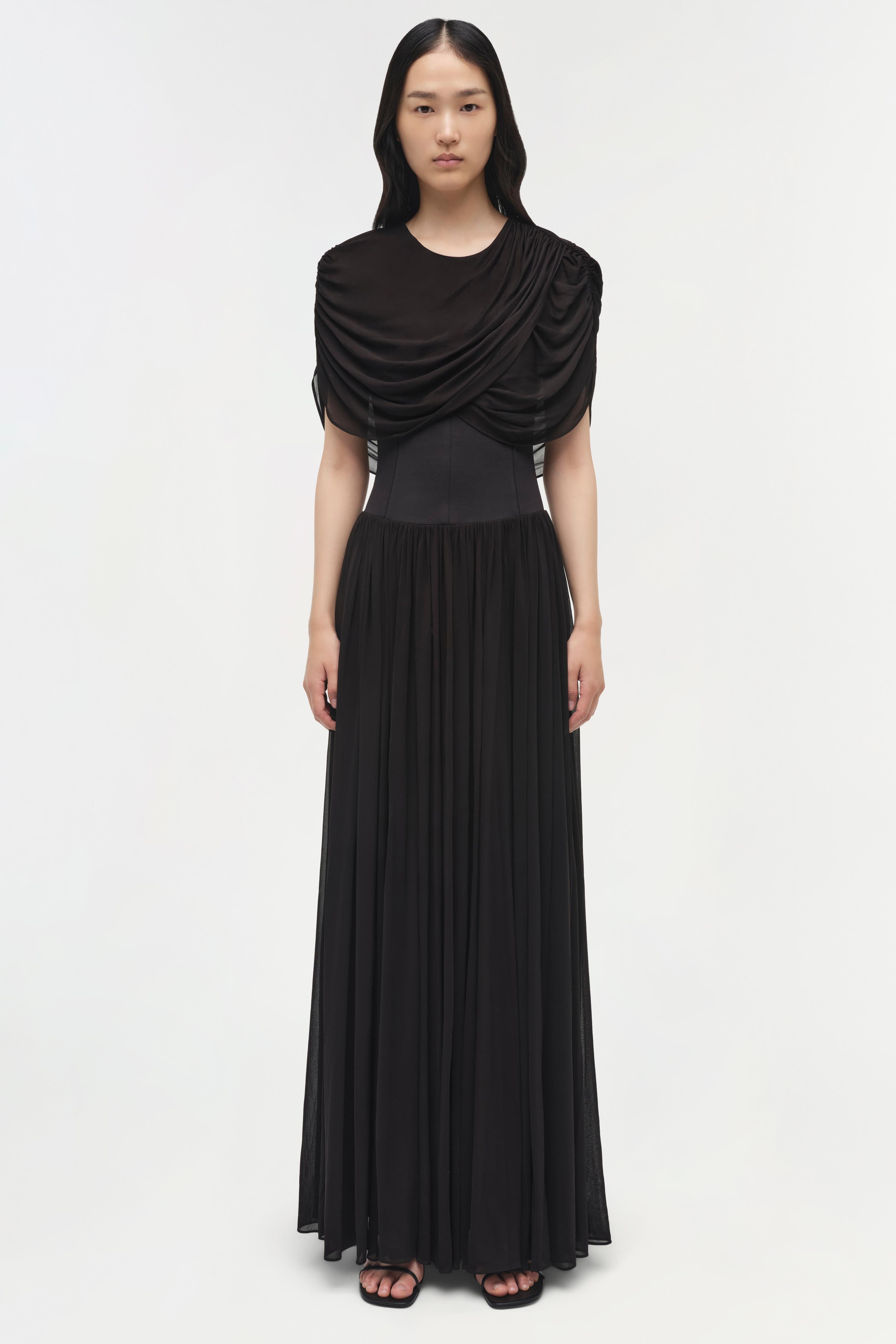 simkhai evening dress Valencia Draped Satin Gown SIMKHAI
