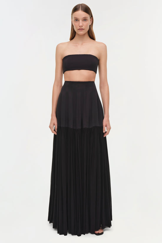 Saryn Draped Jersey Midi Skirt