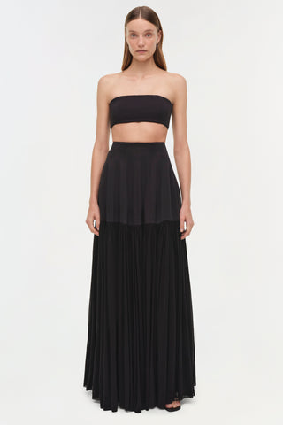 Saryn Draped Jersey Midi Skirt