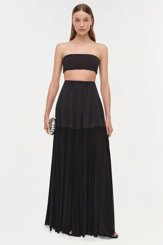 Saryn Draped Jersey Midi Skirt