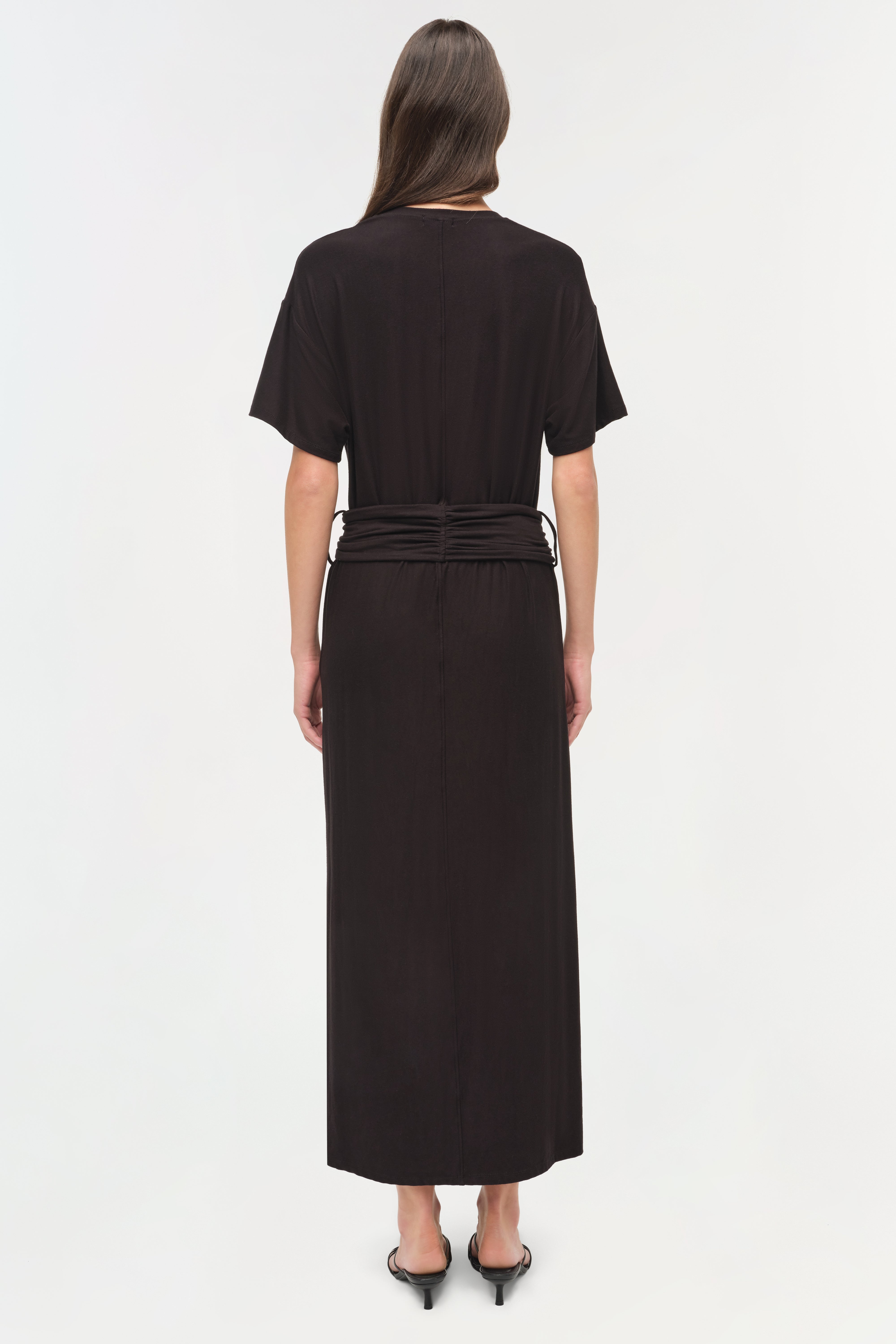 jersey t shirt dress SIMKHAI Kassie T-Shirt Dress with Tie | Black | Size M