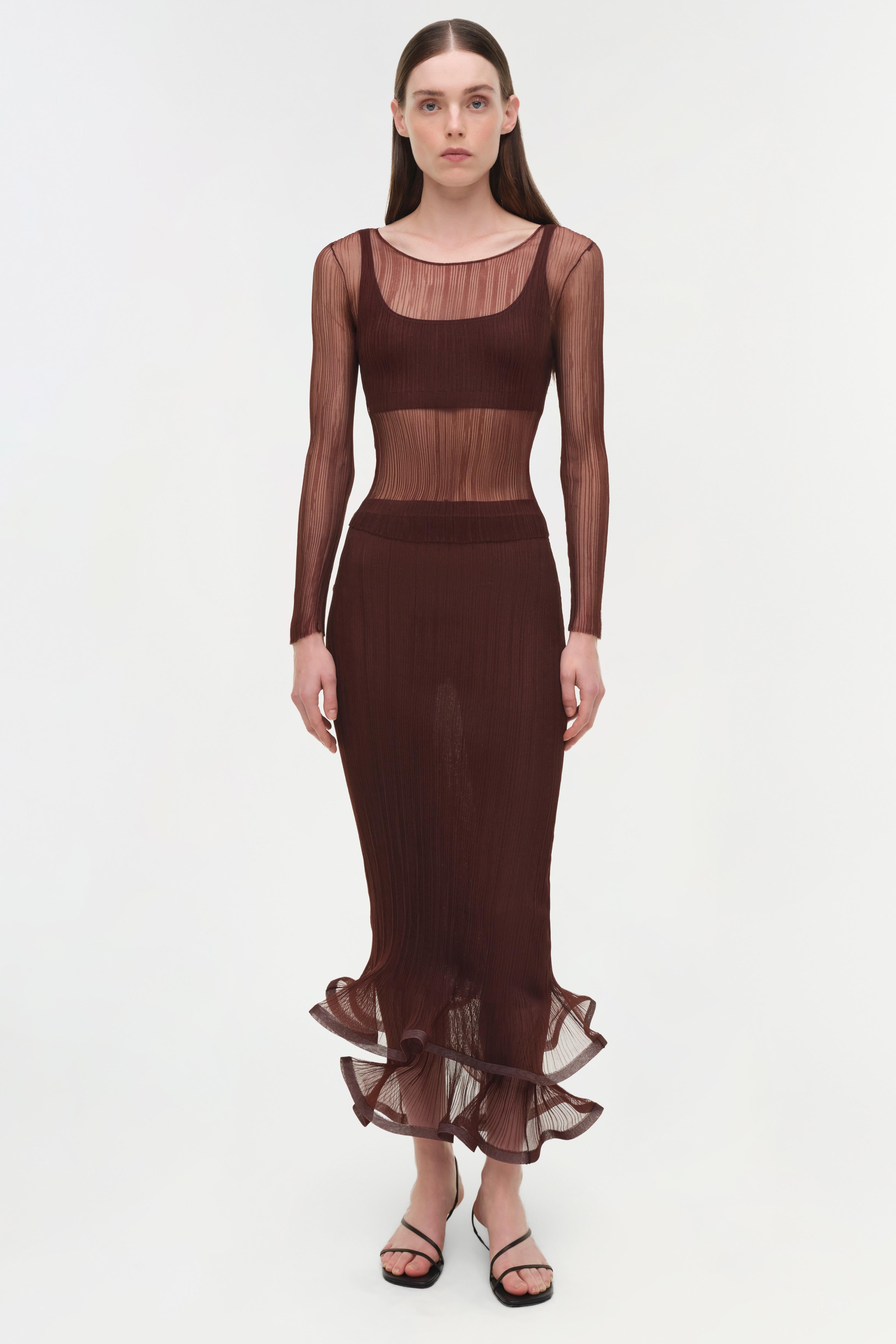 Kelso Sheer Plisse Skirt – SIMKHAI