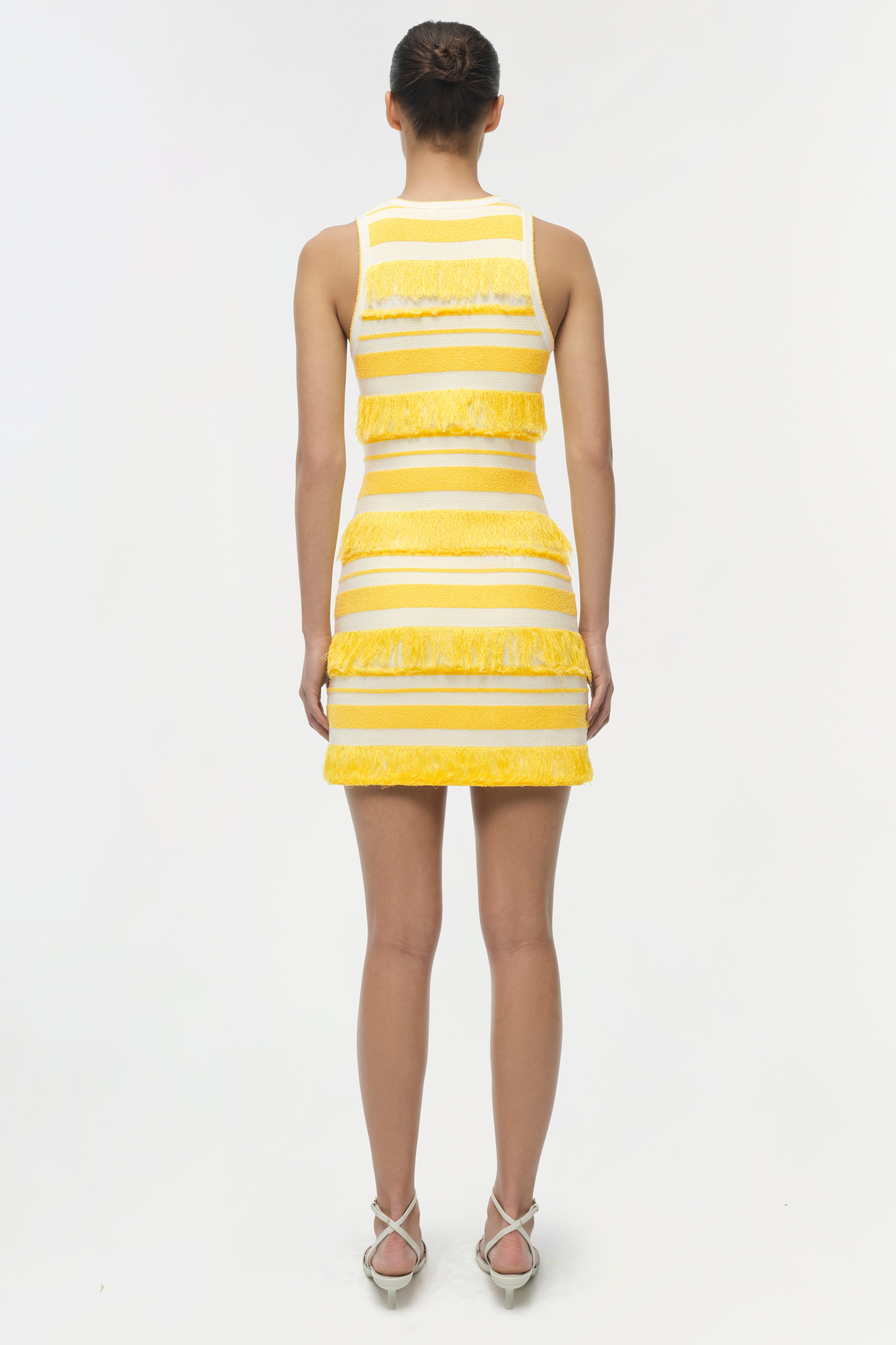 yellow knit mini dress Kavi Yellow Knitted Mini Dress