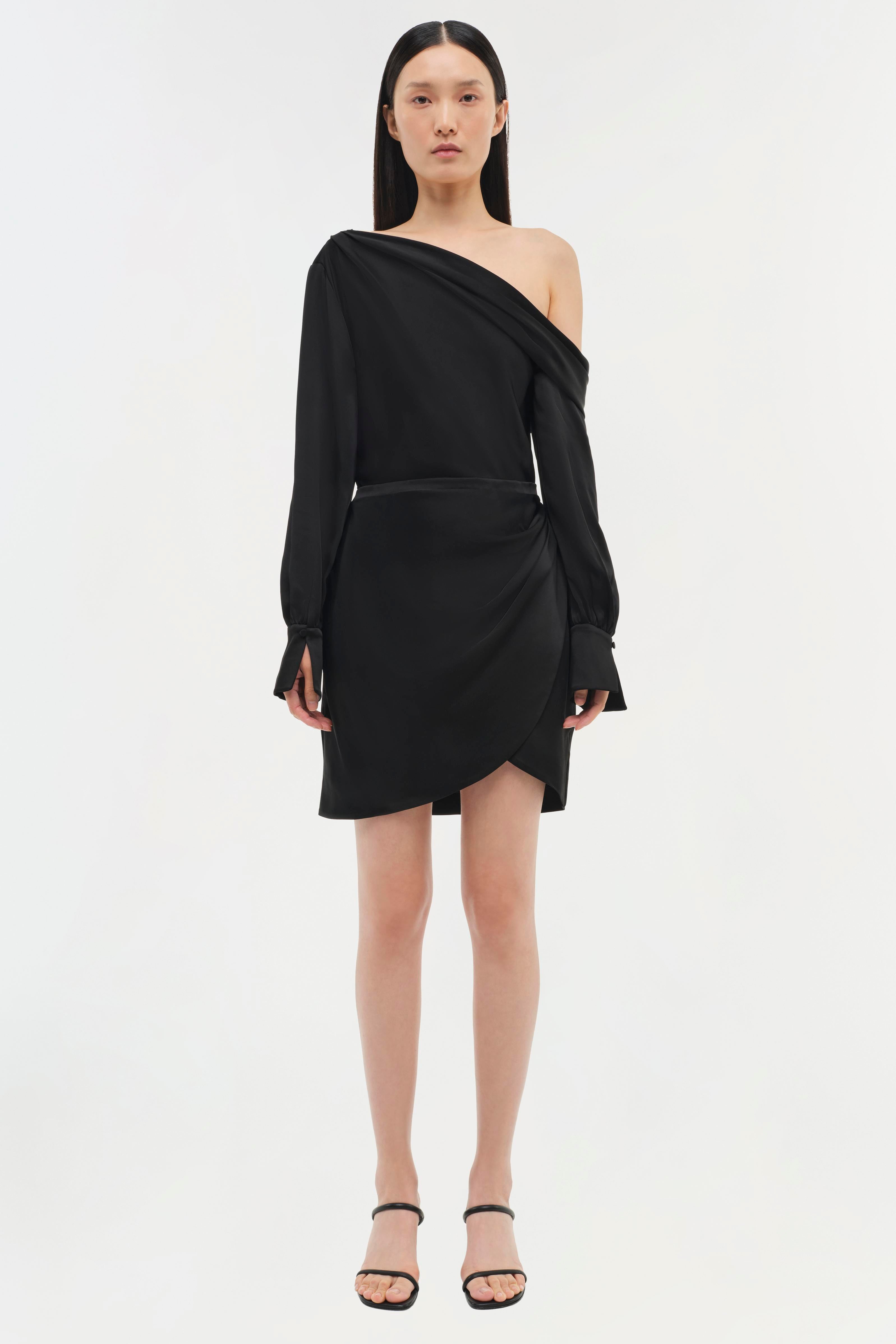 Signature Cameron Cold Shoulder Mini Dress - Black Signature Cameron Cold Shoulder Mini Dress - Black