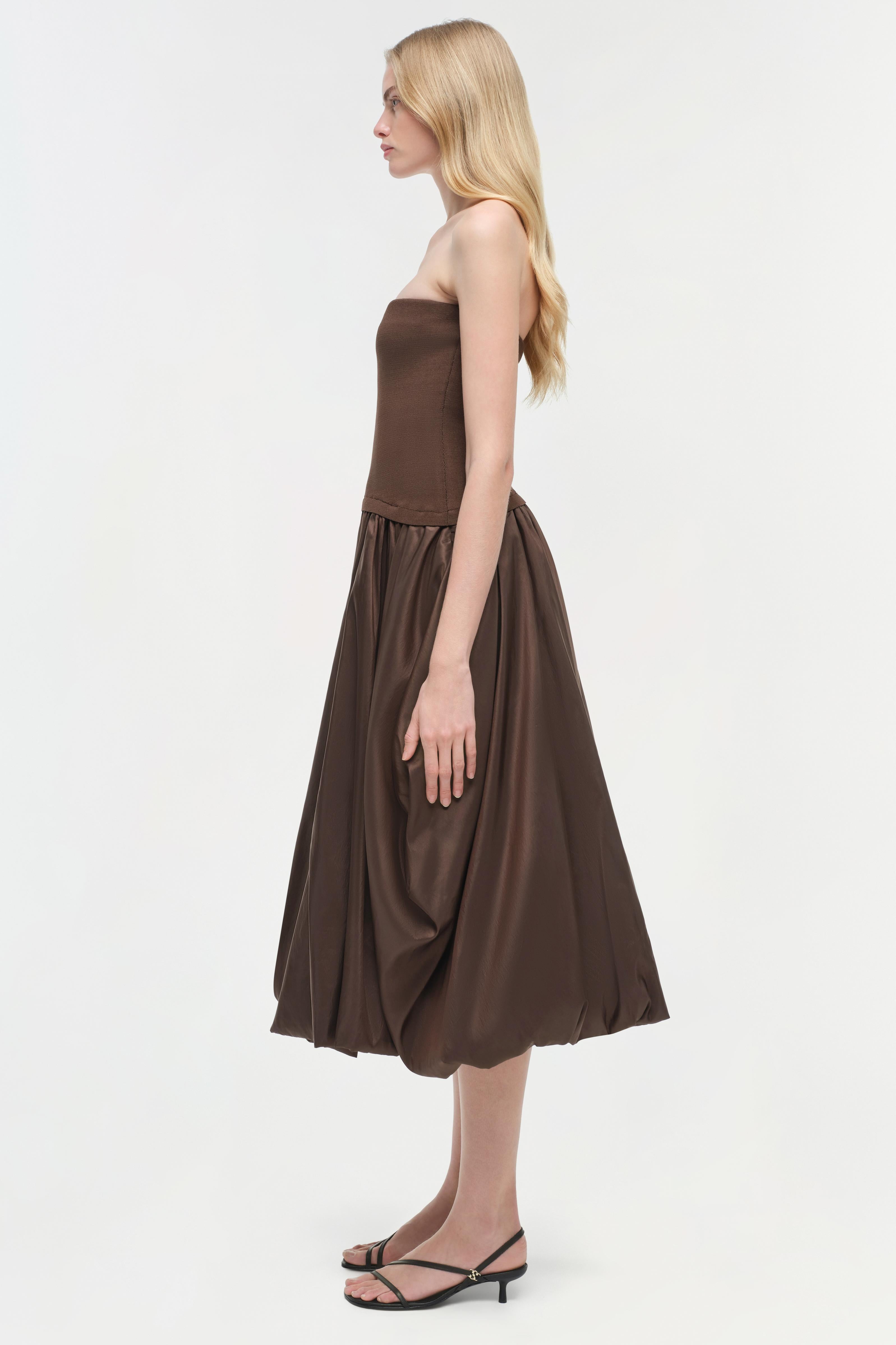 Izzy Strapless Taffeta Midi Dress SIMKHAI Izzy Strapless Taffeta Midi Dress SIMKHAI