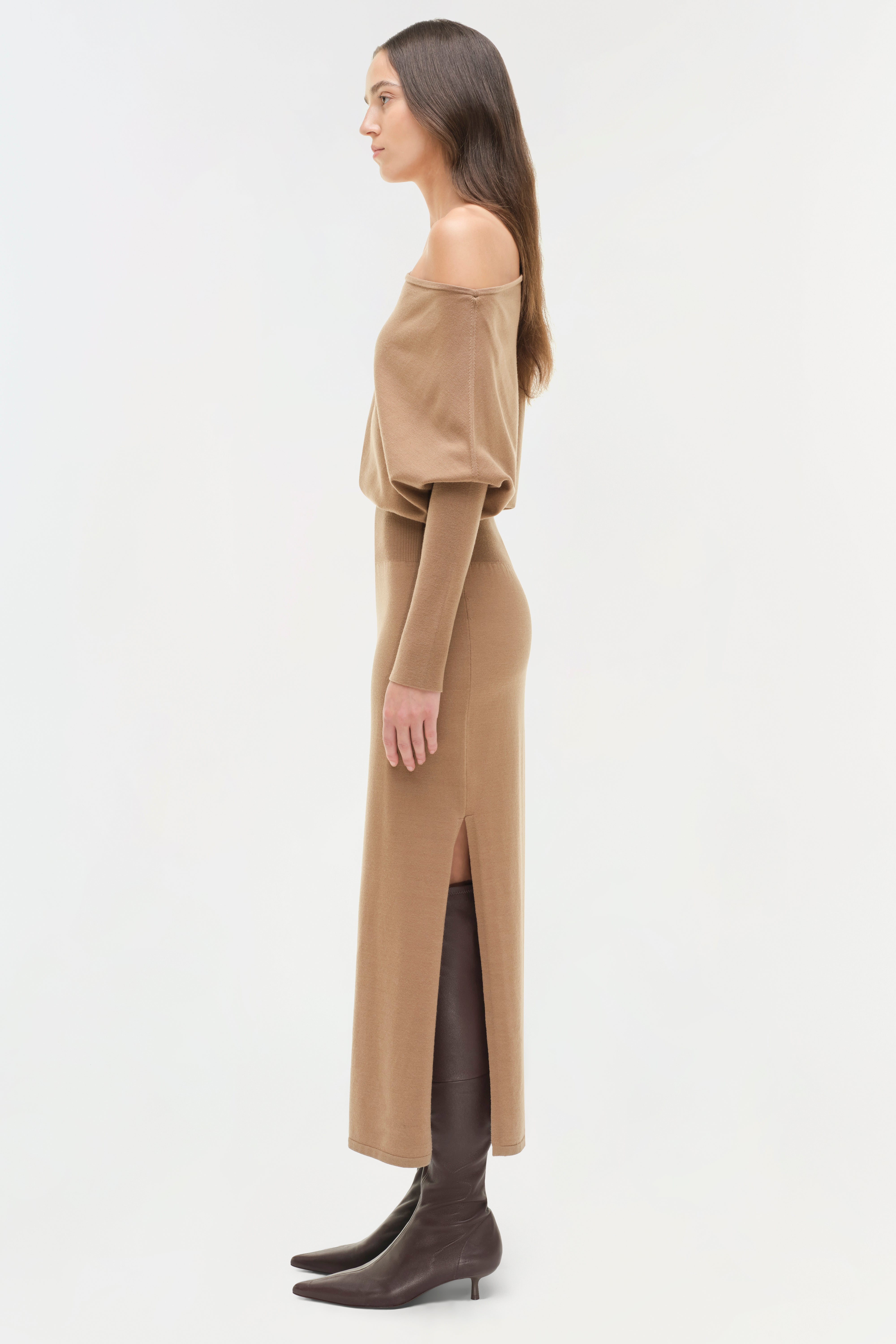 Janese Off Shoulder Midi Dress SIMKHAI Janese Off Shoulder Midi Dress SIMKHAI