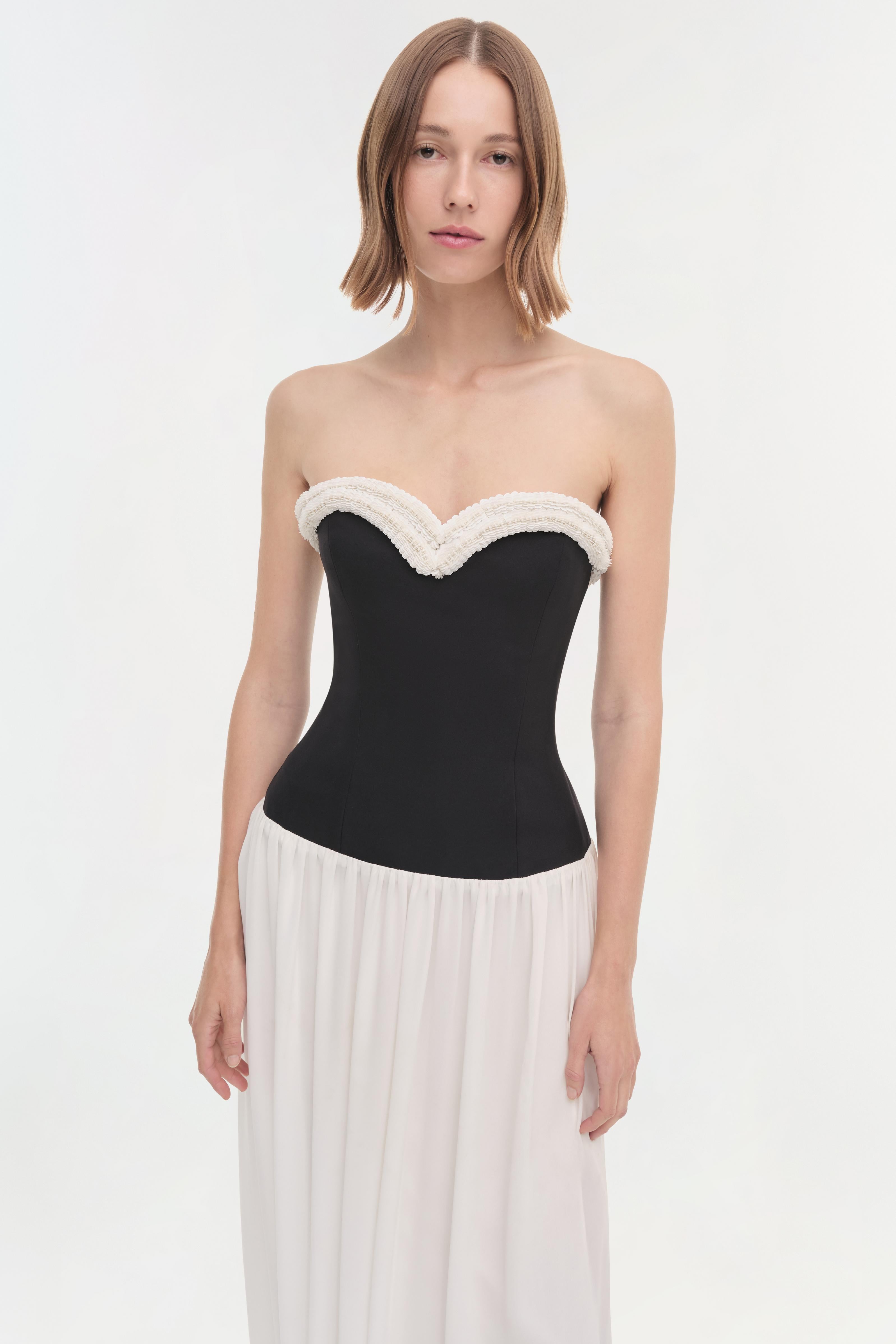 Augusta Bustier Midi Dress - Ivory | SIMKHAI Augusta Bustier Midi Dress - Ivory | SIMKHAI