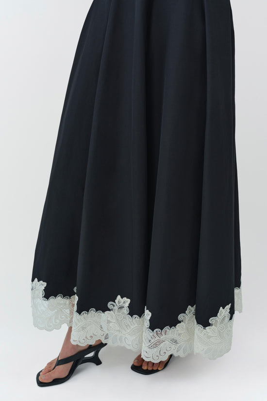 Mira Cotton Faille Lace Midi Dress