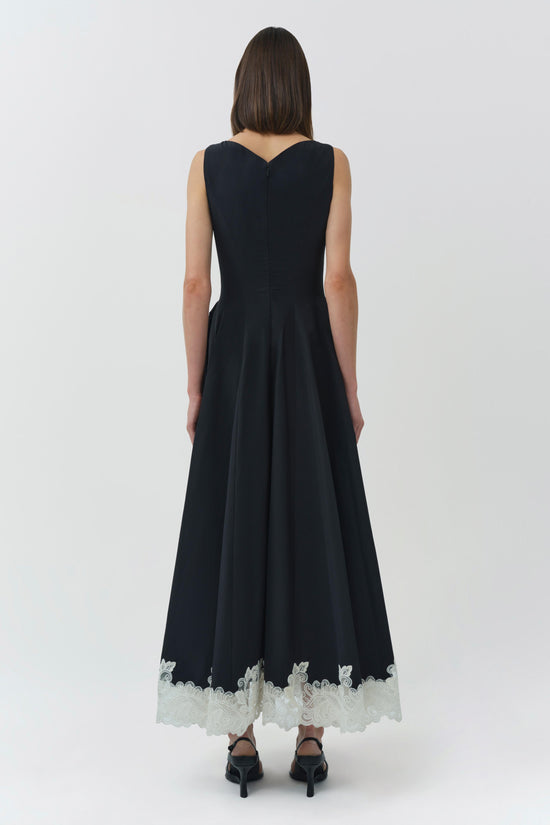 Mira Cotton Faille Lace Midi Dress