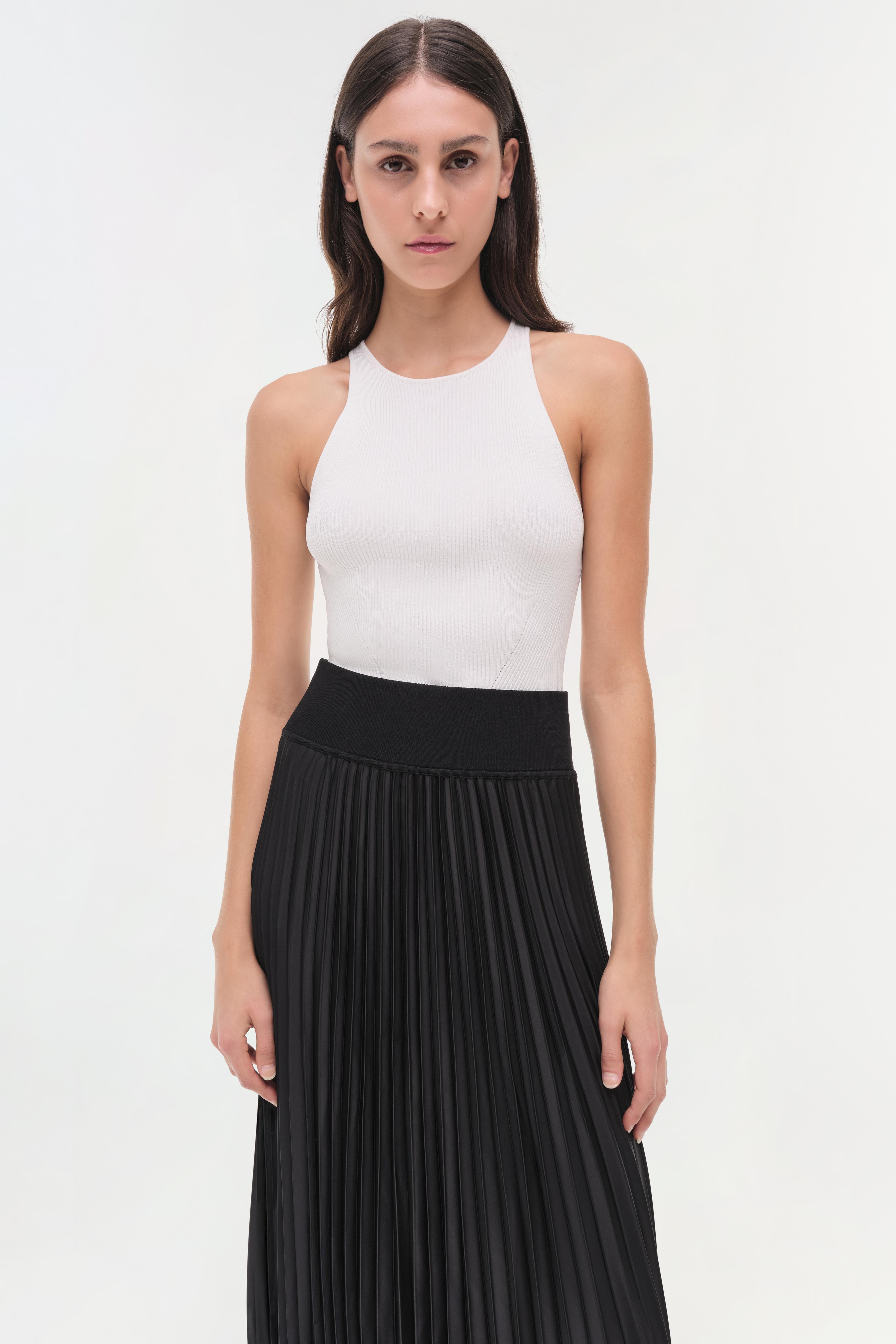Valor Pleated Midi Skirt Black SIMKHAI - Main Image
