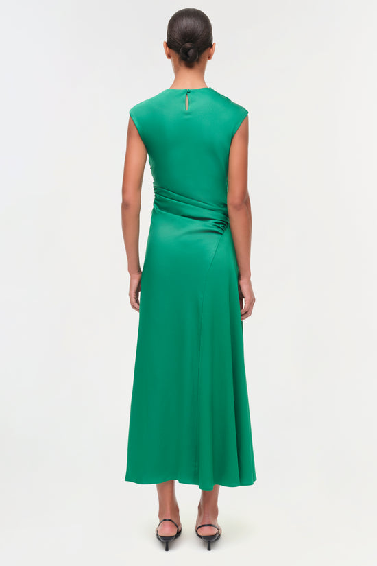 Burke Draped Satin Midi Dress