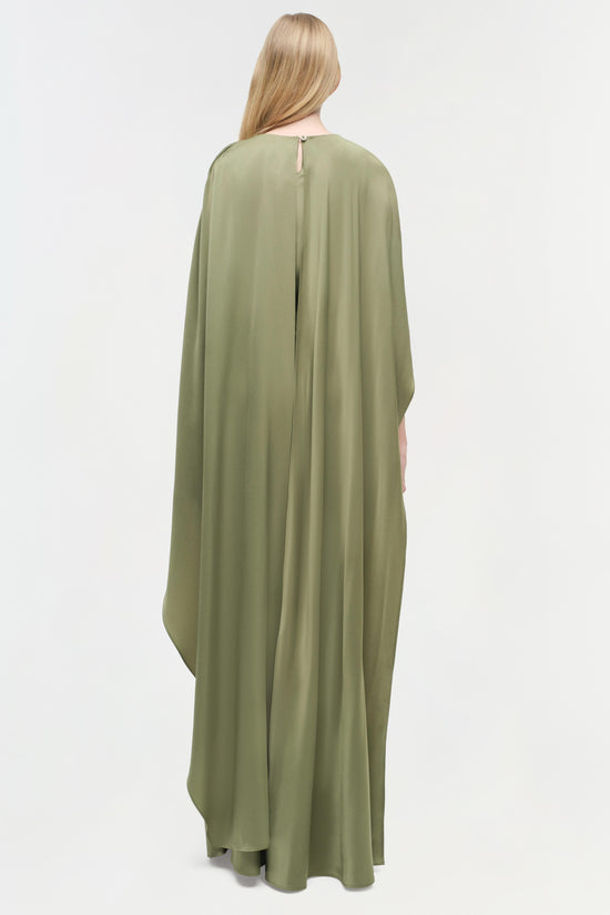Izel Satin Cape Gown