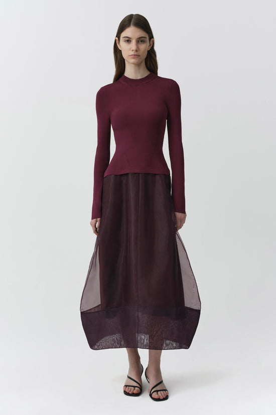 Maril Knit Organza Midi Dress