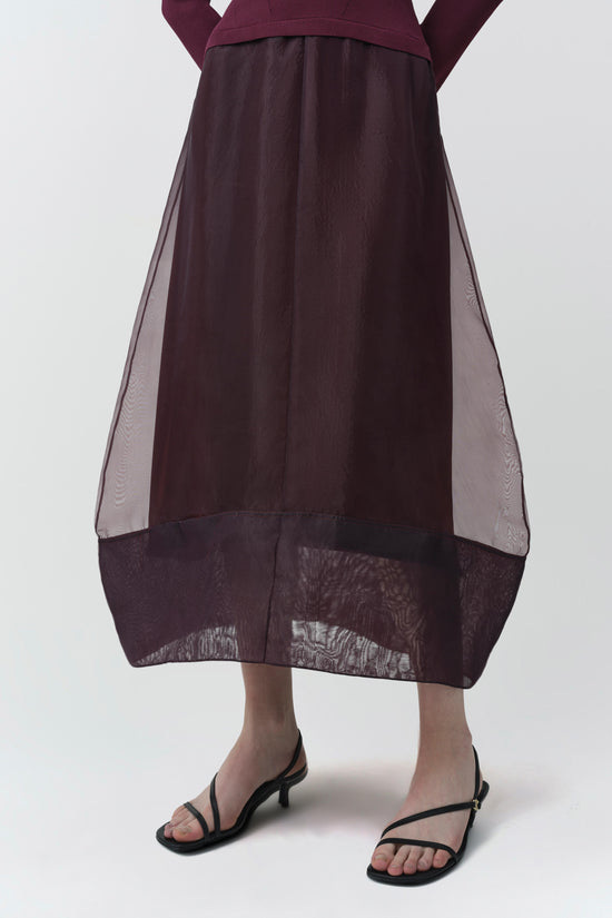 Maril Knit Organza Midi Dress