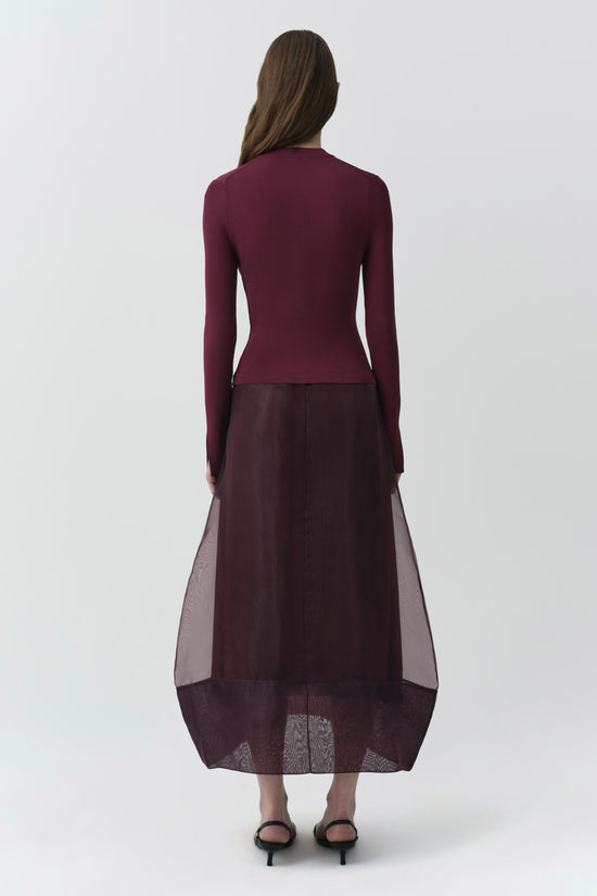 Maril Knit Organza Midi Dress