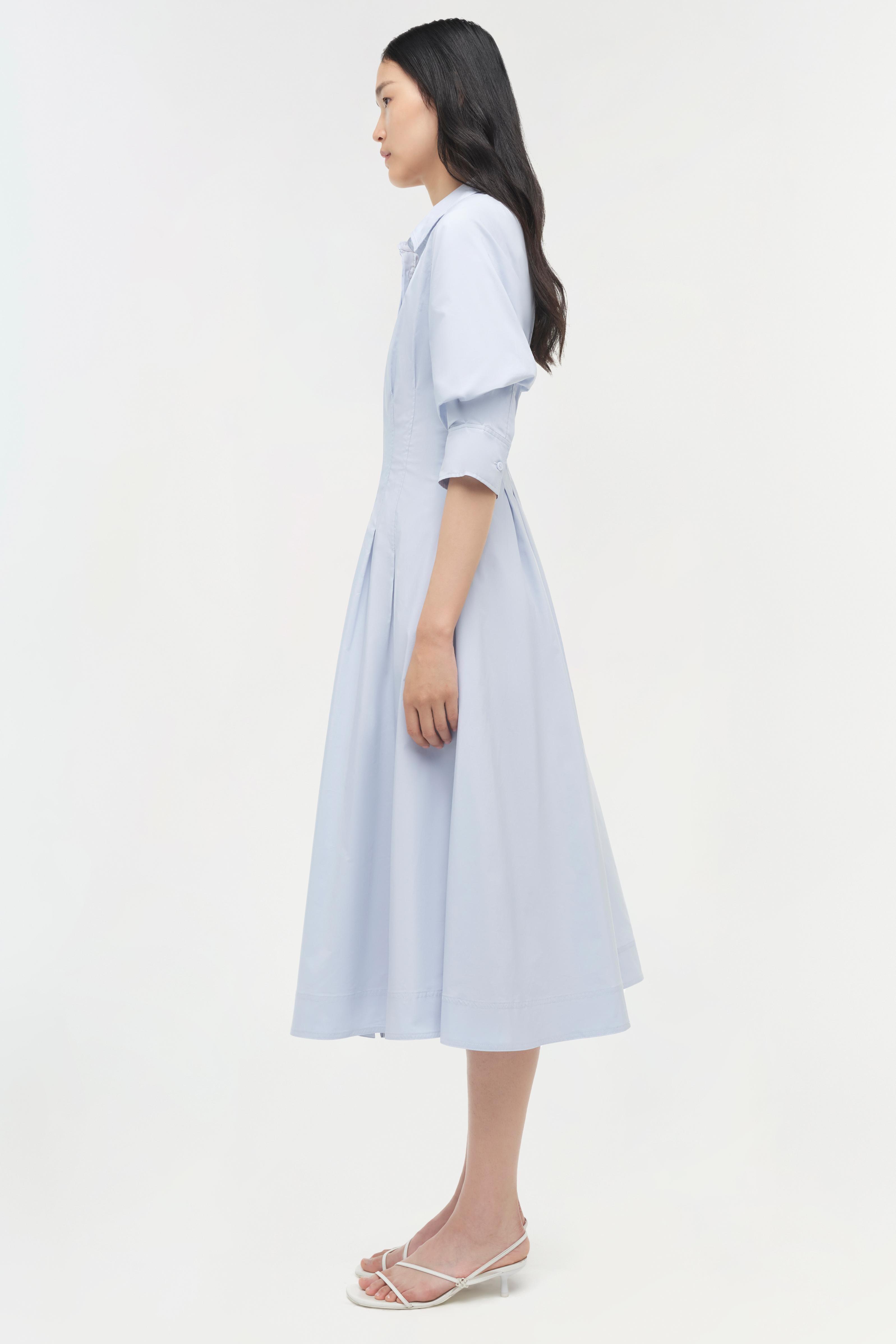 Jazz Pintuck Midi Dress - Periwinkle Blue Sky | SIMKHAI Jazz Pintuck Midi Dress - Periwinkle Blue Sky | SIMKHAI