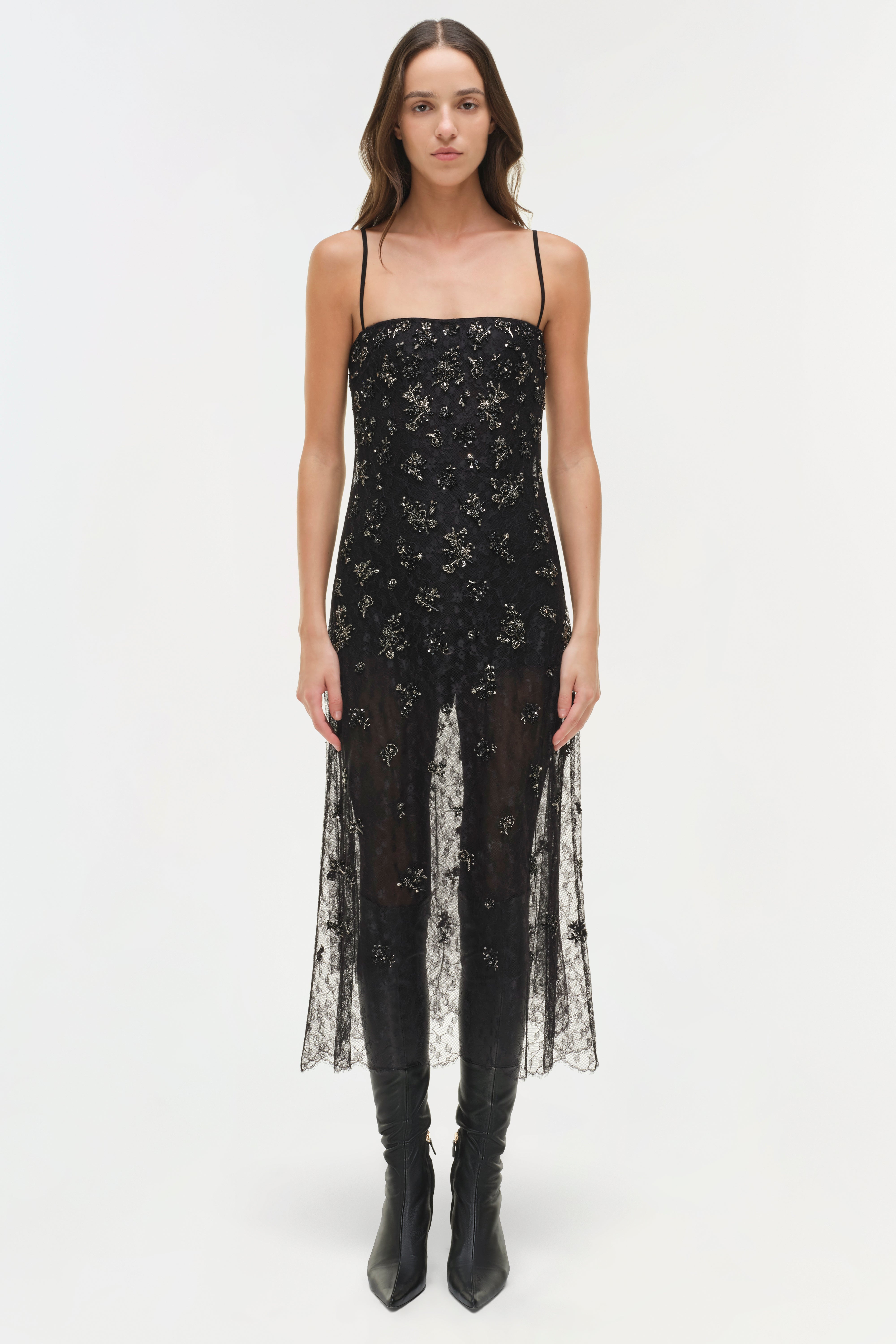 jonathan simkhai black lace dress Simkhai Roslyn Bustier Midi Dress In Black - 10% Off