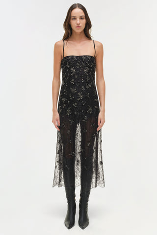 Carmela Embellished Lace Midi Dress