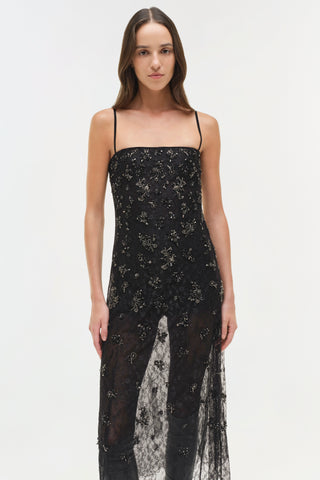 Carmela Embellished Lace Midi Dress