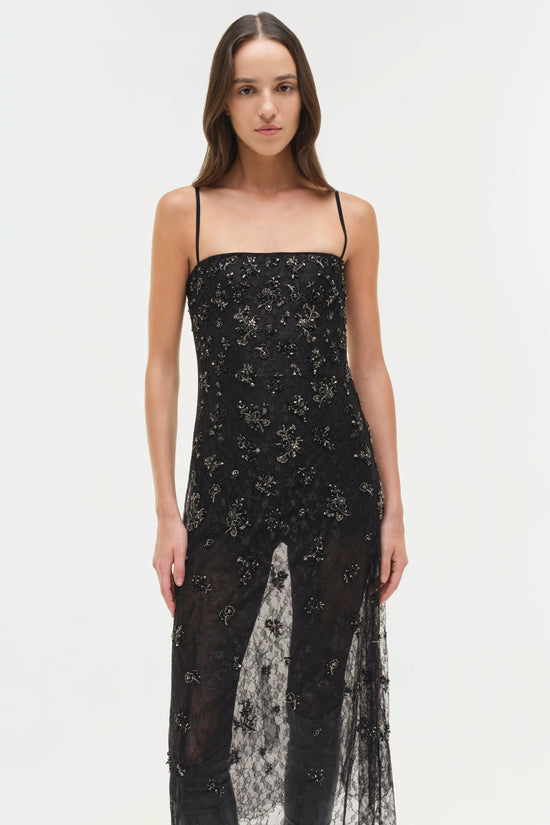 Carmela Embellished Lace Midi Dress