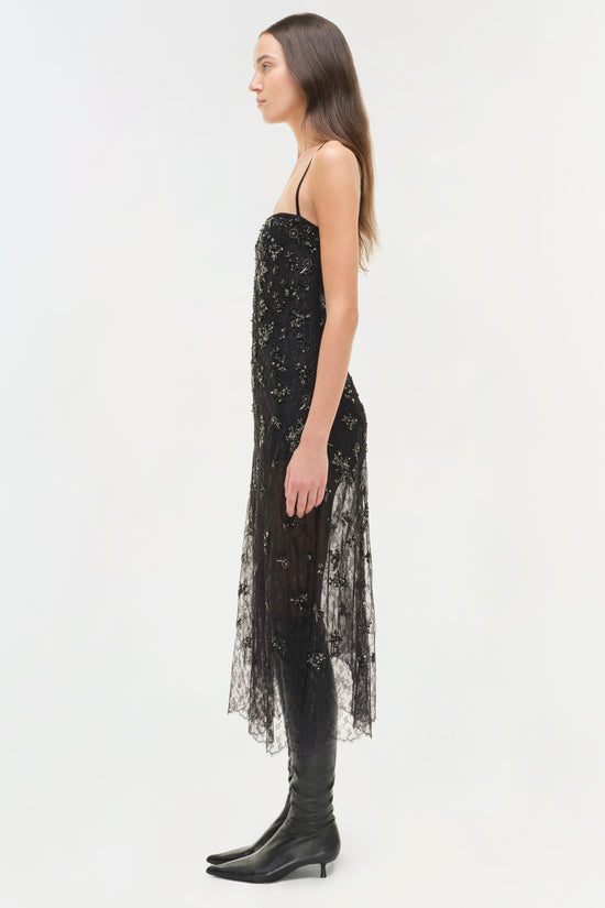 Carmela Embellished Lace Midi Dress