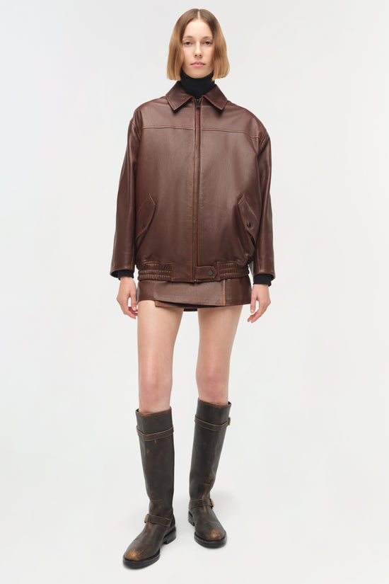 Huntington Oversized Leather Jacket