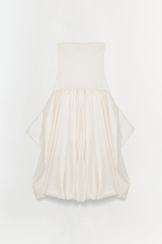 Izzy Strapless Taffeta Midi Dress