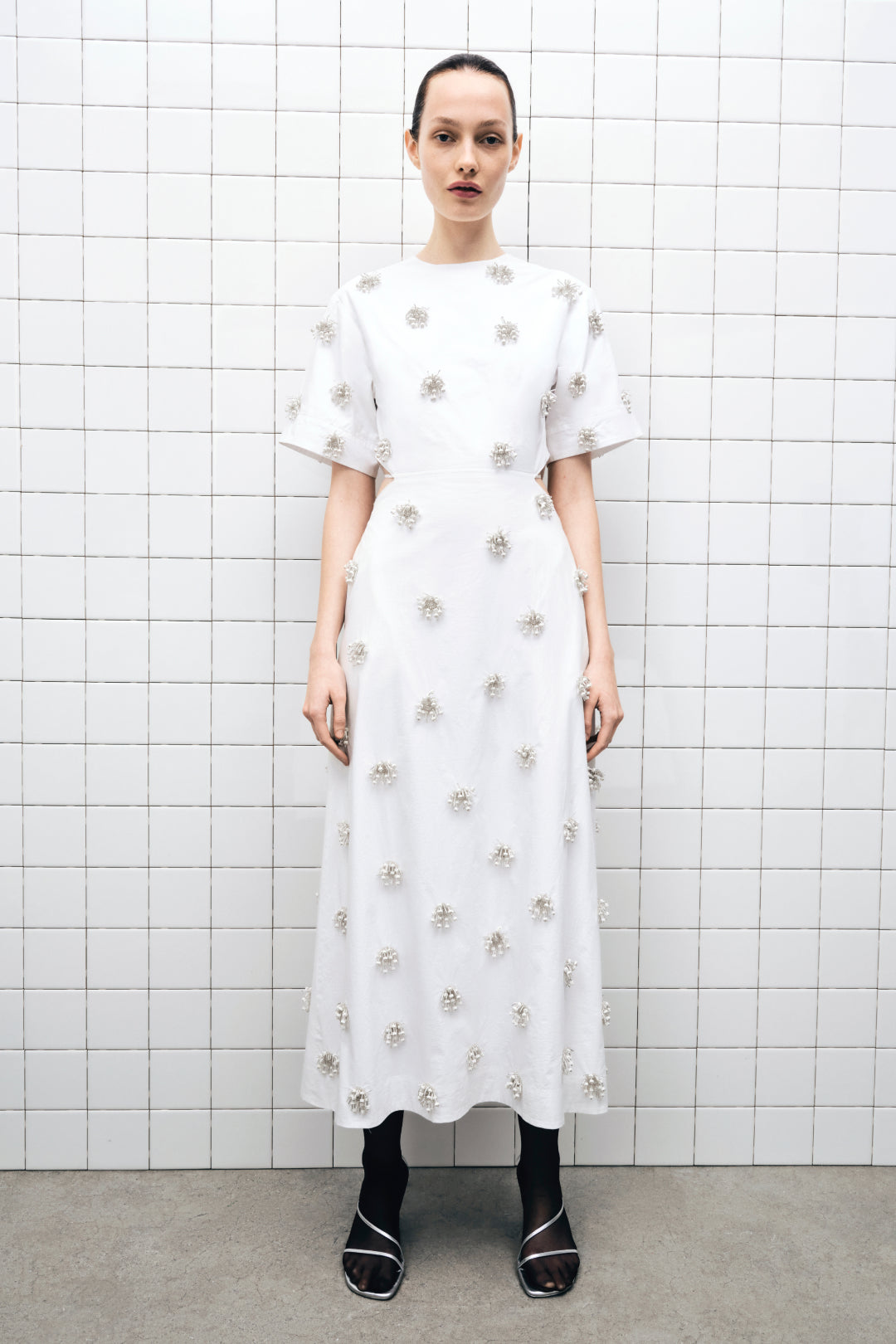 Starla Embellished Midi Dress – SIMKHAI Starla Embellished Midi Dress – SIMKHAI