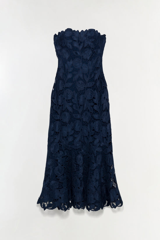 Valletta Strapless Embroidered Dress