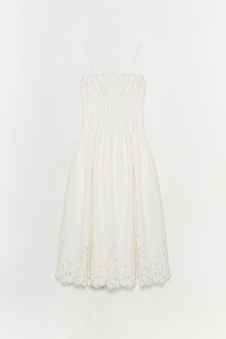 Lilianna Cotton Lace Midi Dress