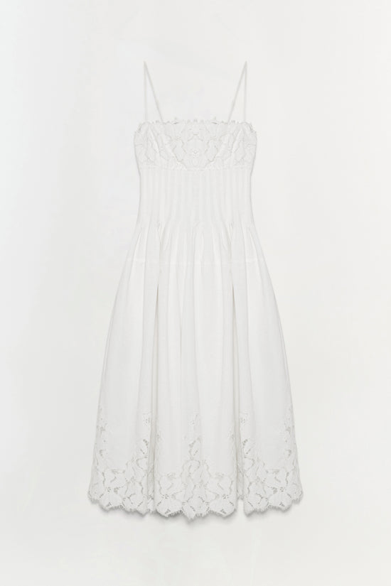 Lilianna Cotton Lace Midi Dress