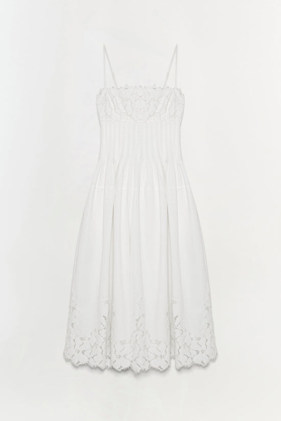 Lilianna Cotton Lace Midi Dress