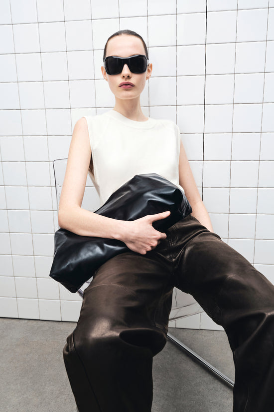 Waldon Leather Curved Leg Pant