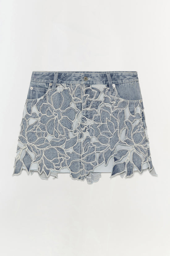 Winnie Floral Denim Mini Skirt