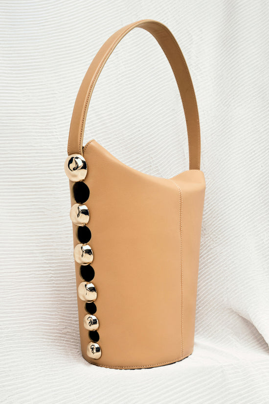 Amaya Suede Studded Bucket Bag