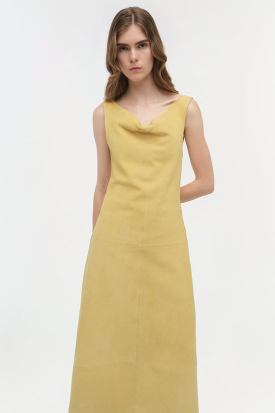 Bridger Suede Halter Midi Dress