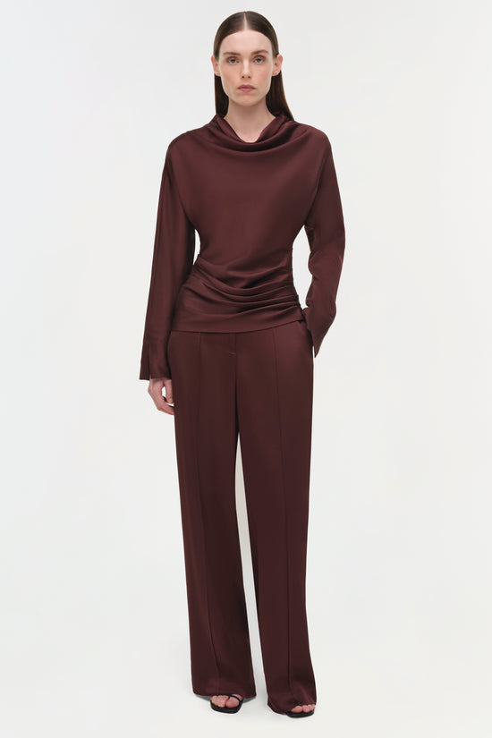 Victoria Draped Satin Top