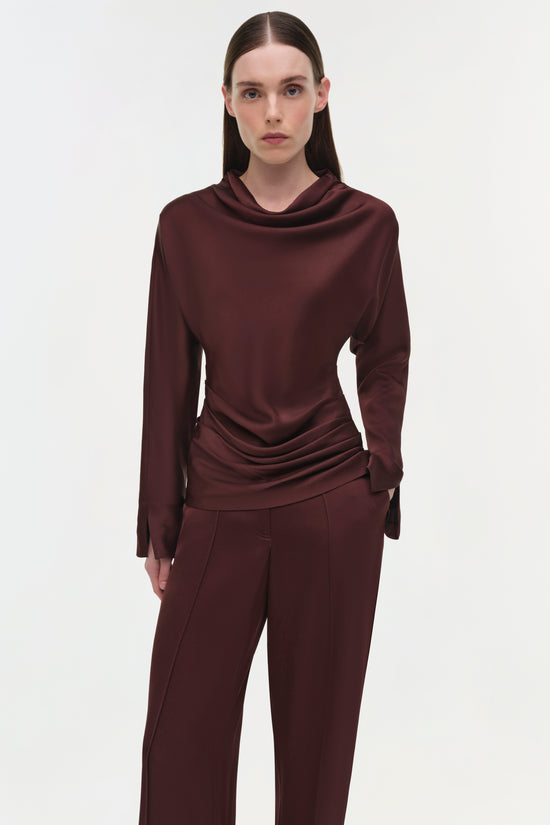 Victoria Draped Satin Top