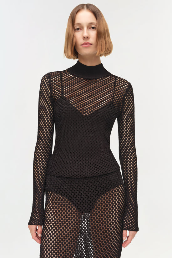 Demitri Mesh Knit Midi Skirt