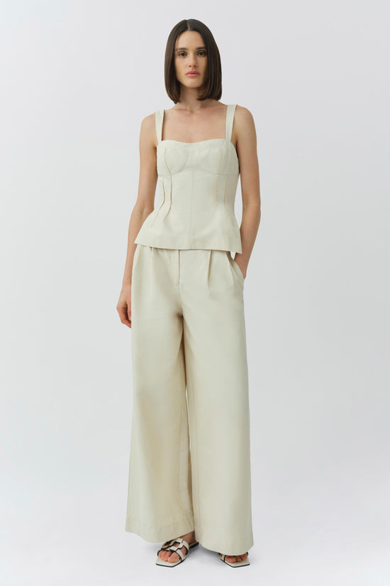 April Cotton Faille Bustier Top