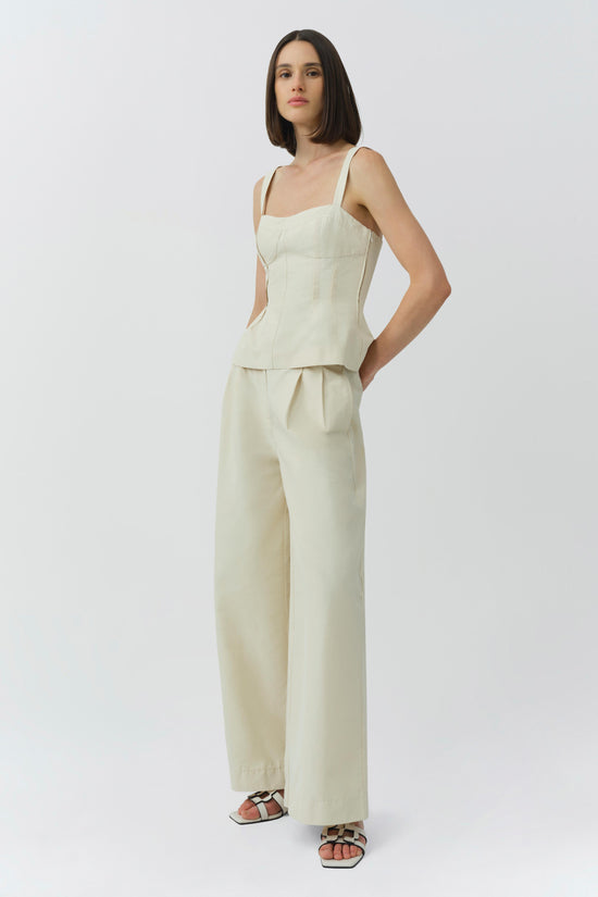April Cotton Faille Bustier Top