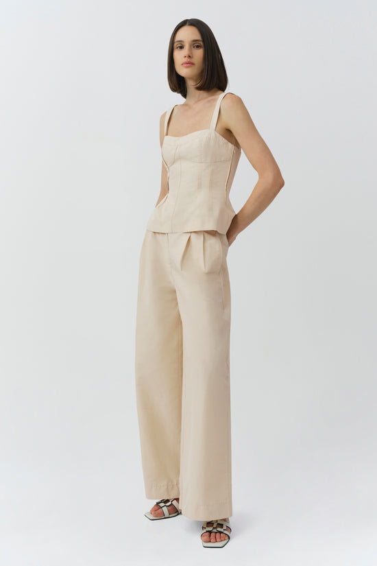April Cotton Faille Bustier Top