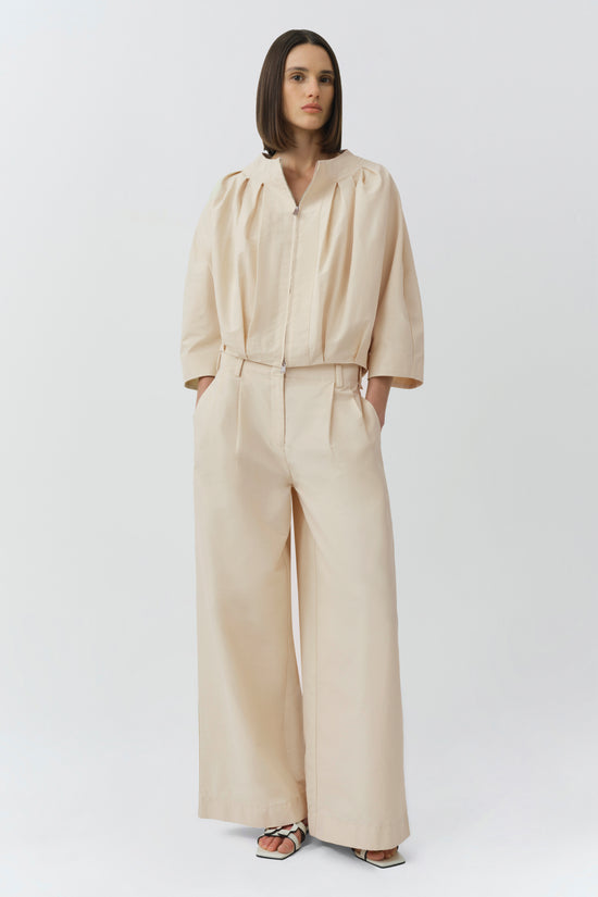 Jess Pleated Cotton Faille Jacket
