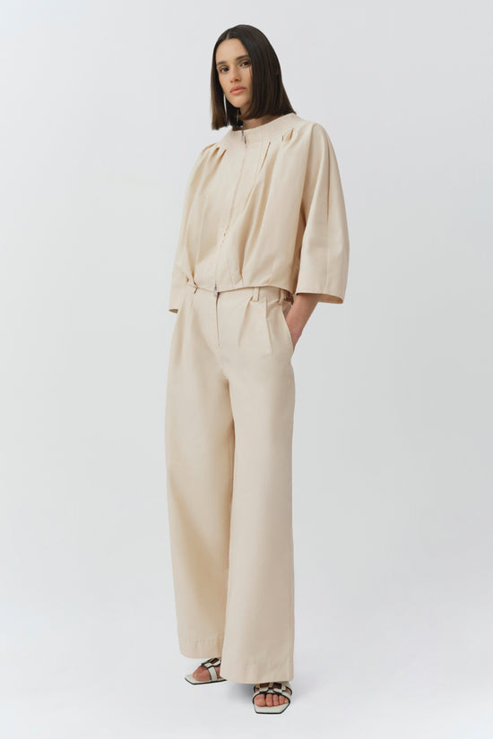 Jess Pleated Cotton Faille Jacket
