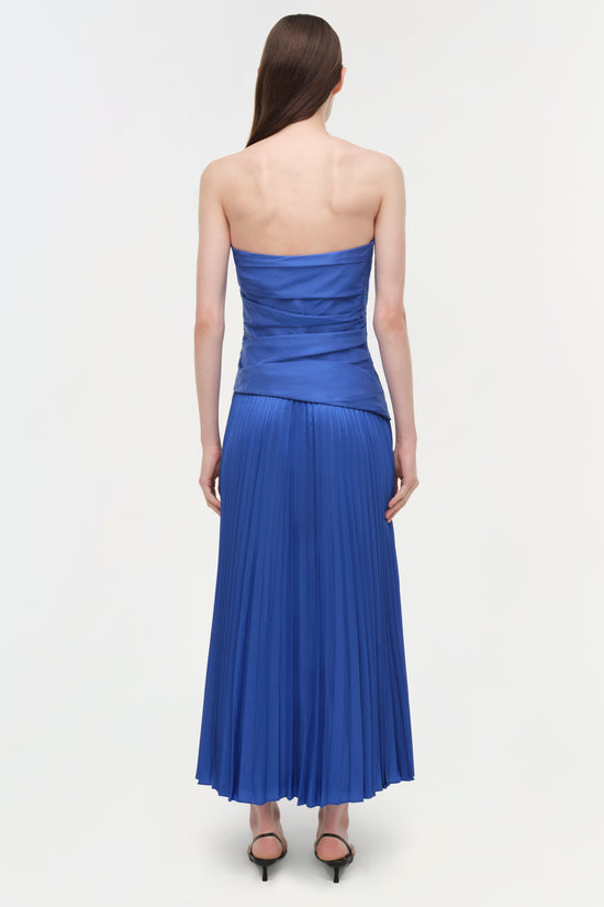 Arie Strapless Taffeta Bustier Midi Dress